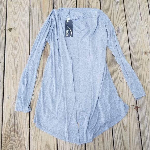 Sofra perfect lightweight rayon cardigan gray small - Picture 2 of 3